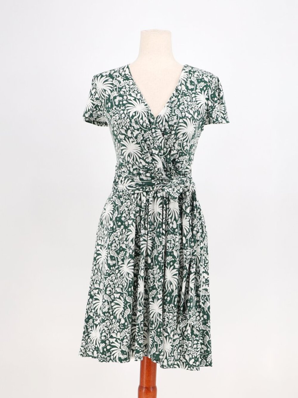 BODEN Evangeline Jersey Faux Wrap Dress Palm Leaf Tropical Size US 6P